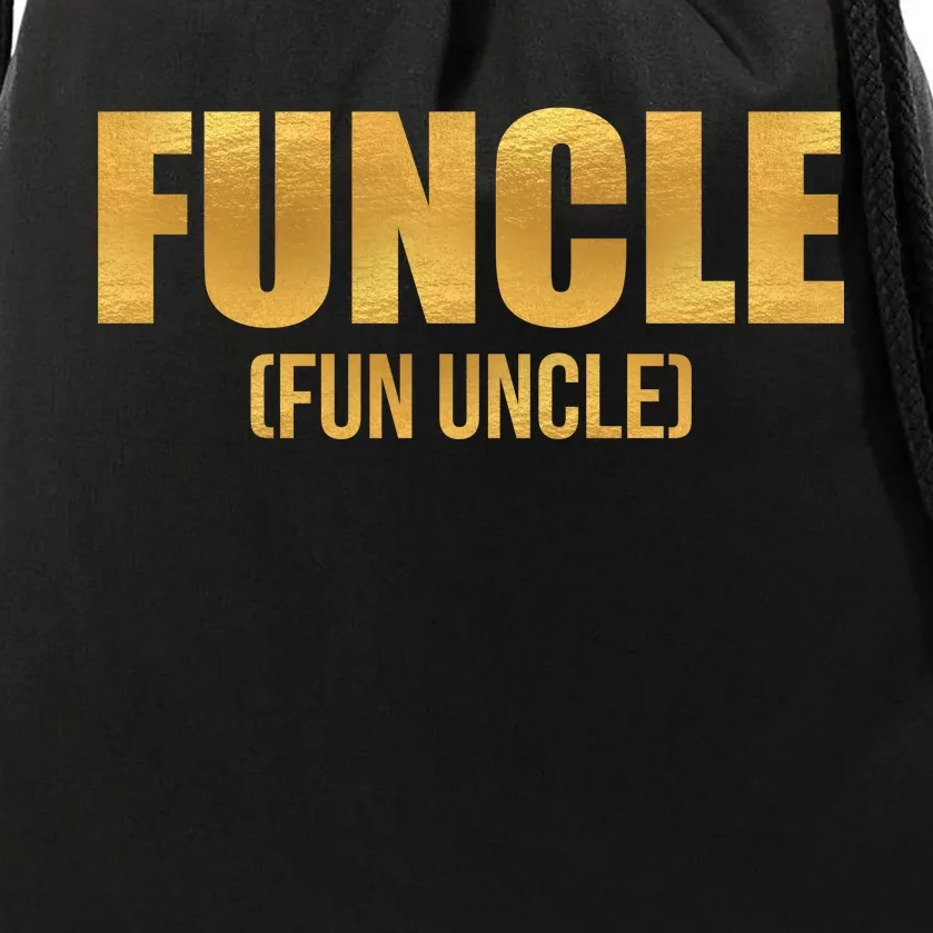 Limited Edition FUNCLE Fun Uncle Gold Print Drawstring Bag