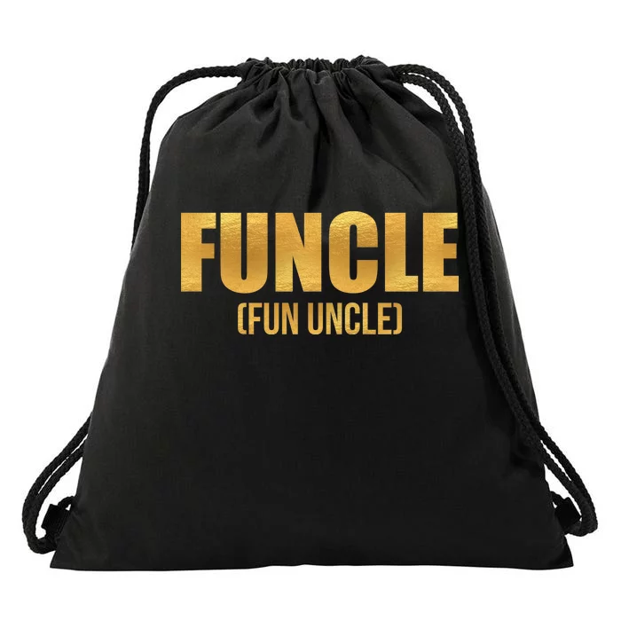 Limited Edition FUNCLE Fun Uncle Gold Print Drawstring Bag