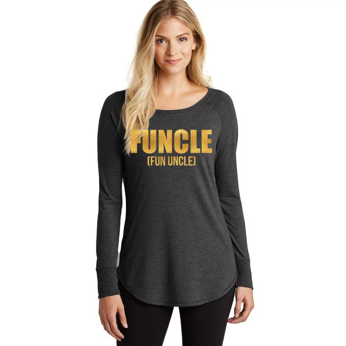 Limited Edition FUNCLE Fun Uncle Gold Print Women's Perfect Tri Tunic Long Sleeve Shirt