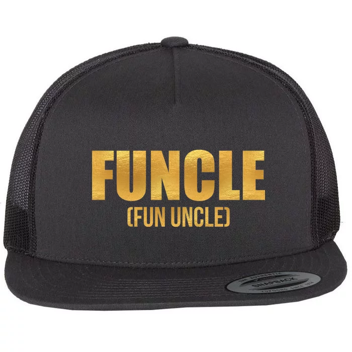 Limited Edition FUNCLE Fun Uncle Gold Print Flat Bill Trucker Hat