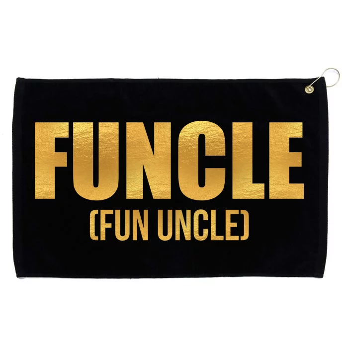 Limited Edition FUNCLE Fun Uncle Gold Print Grommeted Golf Towel