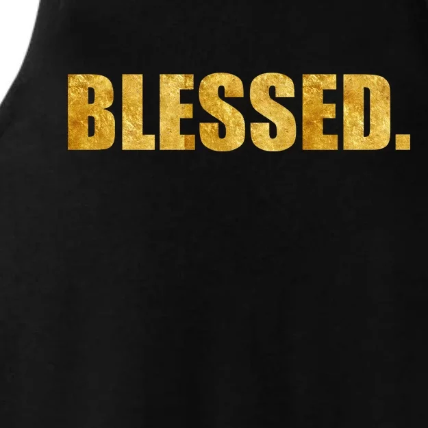 Limited Edition Gold Blessed Ladies Tri-Blend Wicking Tank