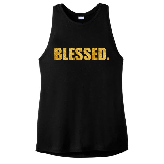 Limited Edition Gold Blessed Ladies Tri-Blend Wicking Tank