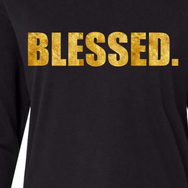 Limited Edition Gold Blessed Womens Cotton Relaxed Long Sleeve T-Shirt