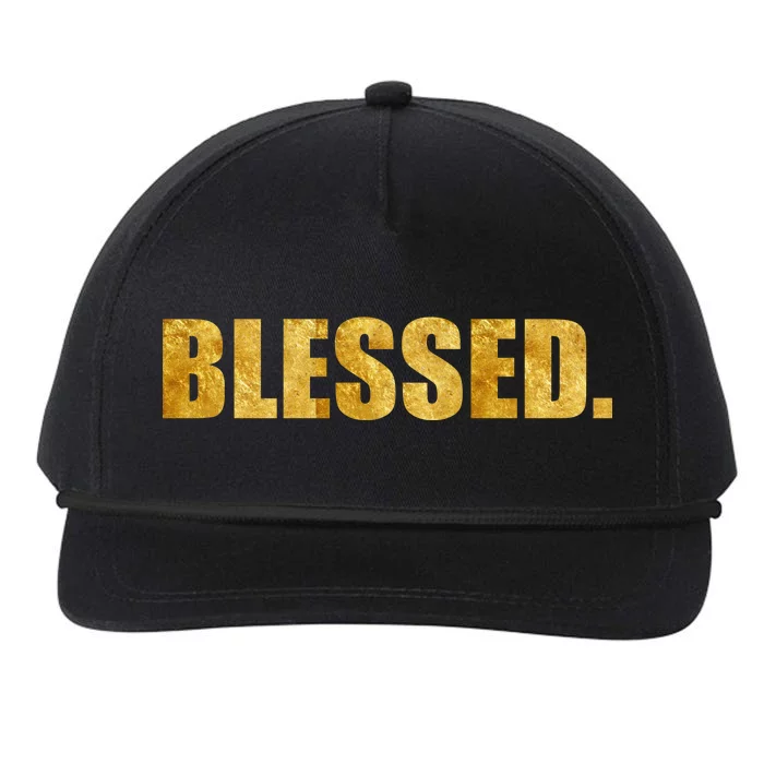 Limited Edition Gold Blessed Snapback Five-Panel Rope Hat