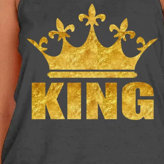 Limited Edition King Gold Print Women's Knotted Racerback Tank