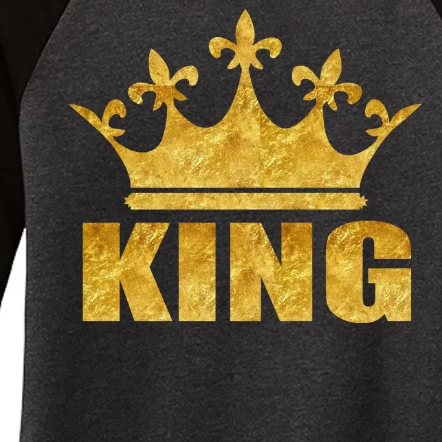 Limited Edition King Gold Print Women's Tri-Blend 3/4-Sleeve Raglan Shirt