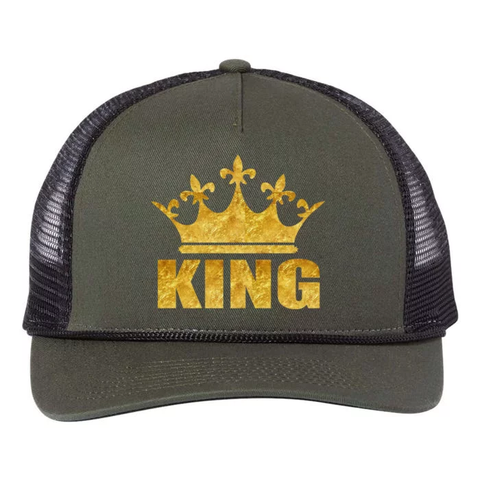 Limited Edition King Gold Print Retro Rope Trucker Hat Cap