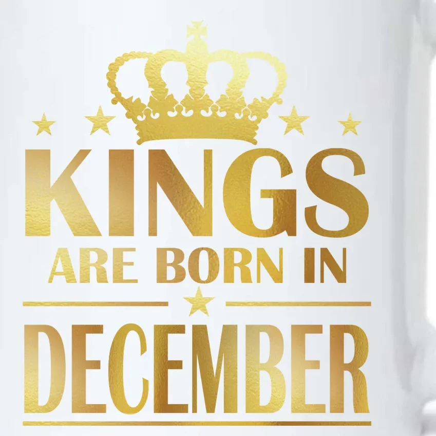 Limited Edition Kings Are Born in December Gold Print Black Color Changing Mug