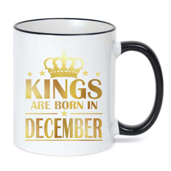 Limited Edition Kings Are Born in December Gold Print Black Color Changing Mug