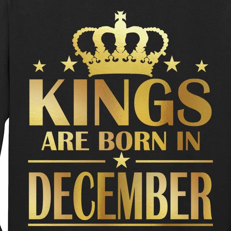 Limited Edition Kings Are Born in December Gold Print Tall Long Sleeve T-Shirt