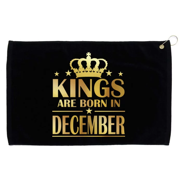 Limited Edition Kings Are Born in December Gold Print Grommeted Golf Towel