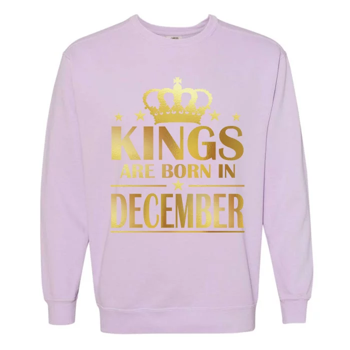 Limited Edition Kings Are Born in December Gold Print Garment-Dyed Sweatshirt