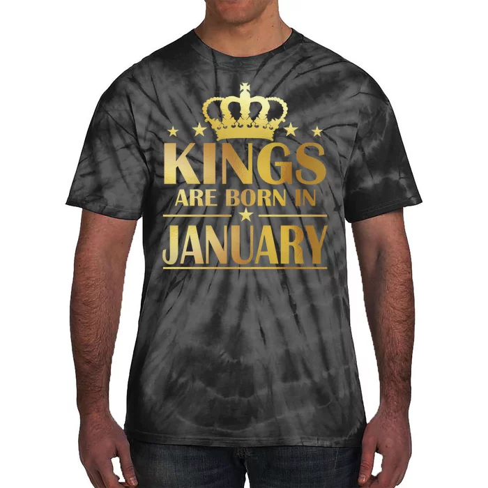 Limited Edition Kings Are Born in January Gold Print Tie-Dye T-Shirt