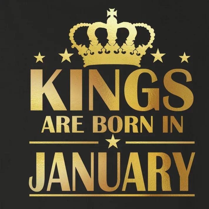 Limited Edition Kings Are Born in January Gold Print Toddler Long Sleeve Shirt