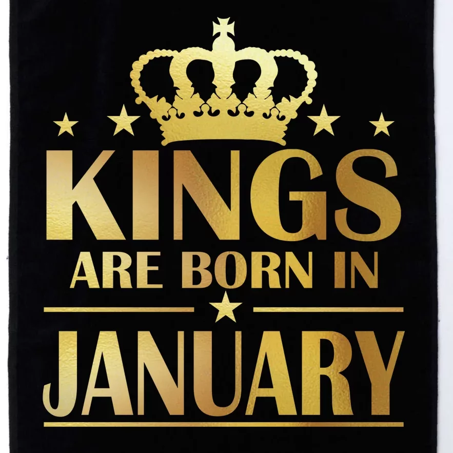 Limited Edition Kings Are Born in January Gold Print Platinum Collection Golf Towel