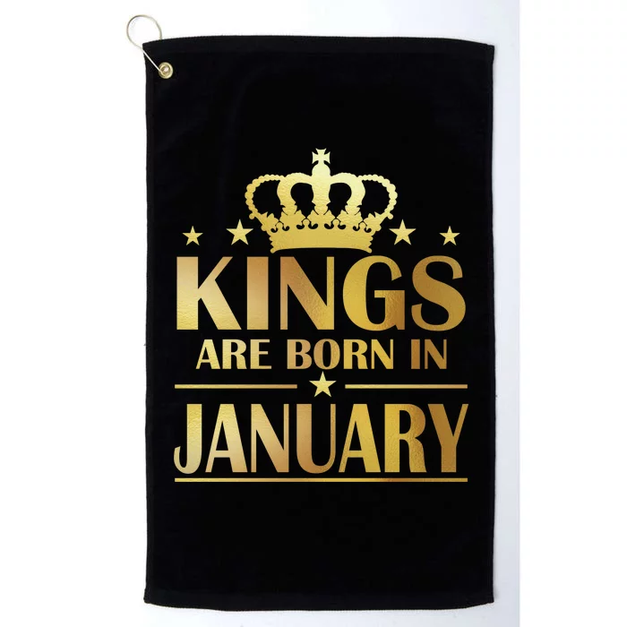 Limited Edition Kings Are Born in January Gold Print Platinum Collection Golf Towel