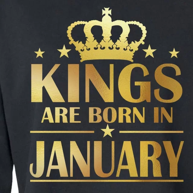 Limited Edition Kings Are Born in January Gold Print Cropped Pullover Crew