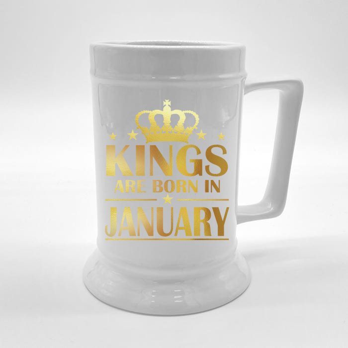 Limited Edition Kings Are Born in January Gold Print Front & Back Beer Stein