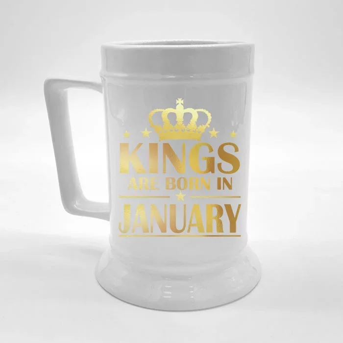 Limited Edition Kings Are Born in January Gold Print Front & Back Beer Stein