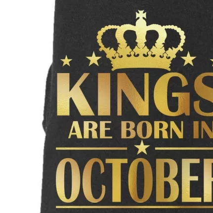 Limited Edition Kings Are Born in October Gold Print Doggie 3-End Fleece Hoodie