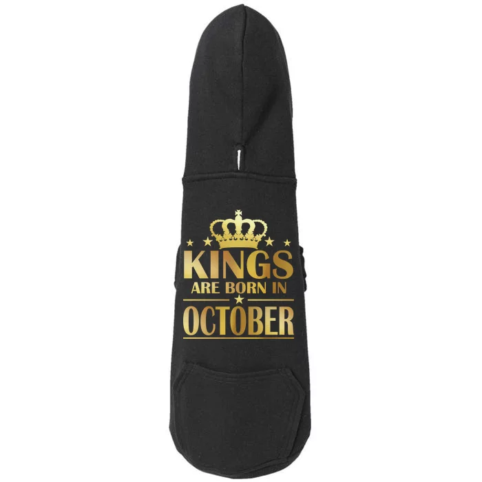 Limited Edition Kings Are Born in October Gold Print Doggie 3-End Fleece Hoodie