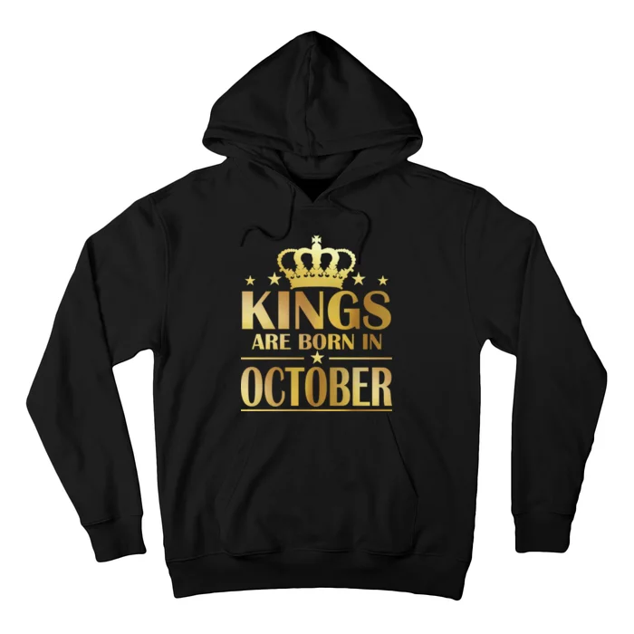 Limited Edition Kings Are Born in October Gold Print Hoodie