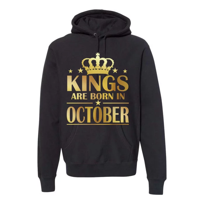 Limited Edition Kings Are Born in October Gold Print Premium Hoodie