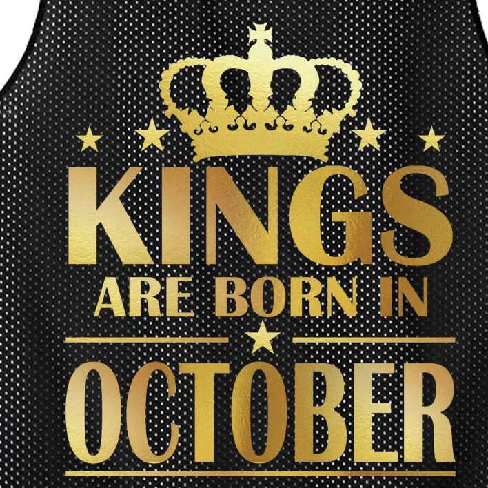 Limited Edition Kings Are Born in October Gold Print Mesh Reversible Basketball Jersey Tank