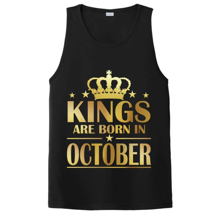 Limited Edition Kings Are Born in October Gold Print Performance Tank