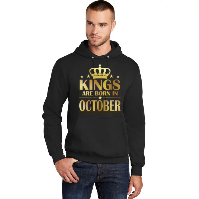 Limited Edition Kings Are Born in October Gold Print Tall Hoodie