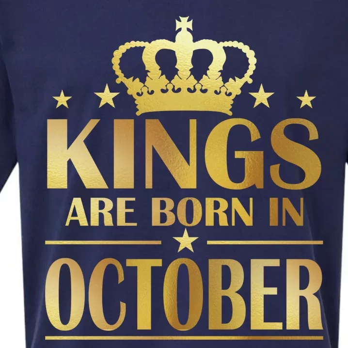 Limited Edition Kings Are Born in October Gold Print Sueded Cloud Jersey T-Shirt