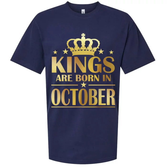 Limited Edition Kings Are Born in October Gold Print Sueded Cloud Jersey T-Shirt