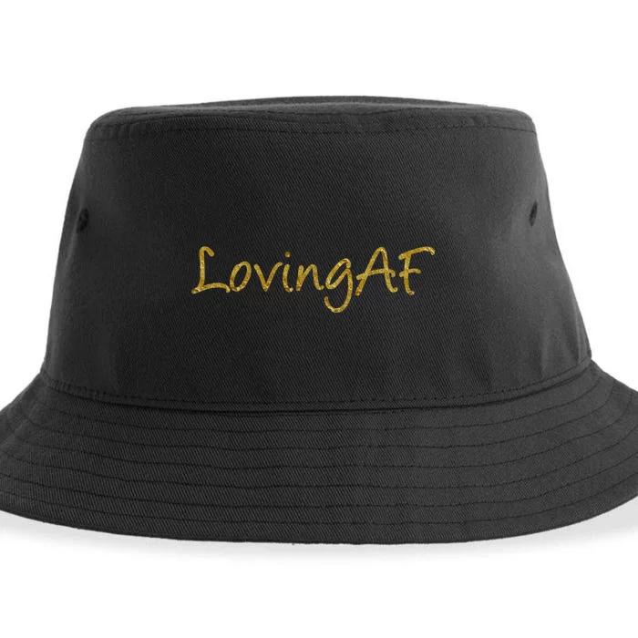 Limited Edition Loving AF Gold Font Sustainable Bucket Hat