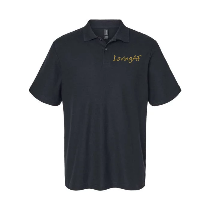 Limited Edition Loving AF Gold Font Softstyle Adult Sport Polo