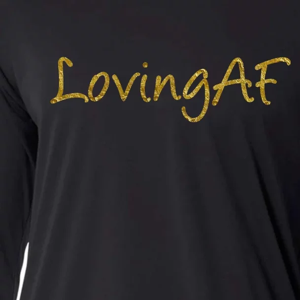 Limited Edition Loving AF Gold Font Cooling Performance Long Sleeve Crew