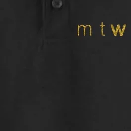 Limited Edition mtWTFss Days of the Week WTF Gold Print Dry Zone Grid Performance Polo