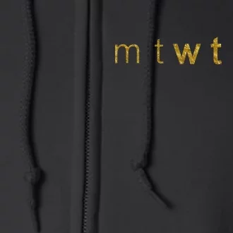 Limited Edition mtWTFss Days of the Week WTF Gold Print Full Zip Hoodie