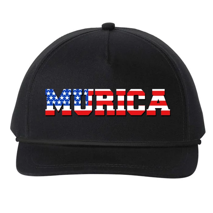 Limited Edition Murica Fourth of July USA Flag Snapback Five-Panel Rope Hat