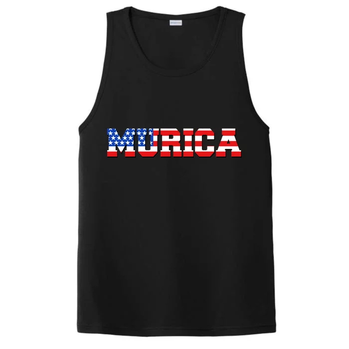 Limited Edition Murica Fourth of July USA Flag Performance Tank