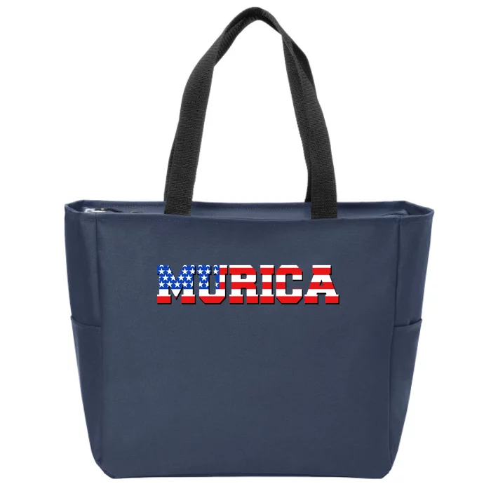 Limited Edition Murica Fourth of July USA Flag Zip Tote Bag