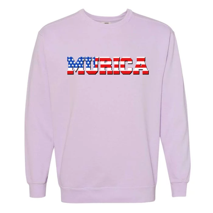 Limited Edition Murica Fourth of July USA Flag Garment-Dyed Sweatshirt