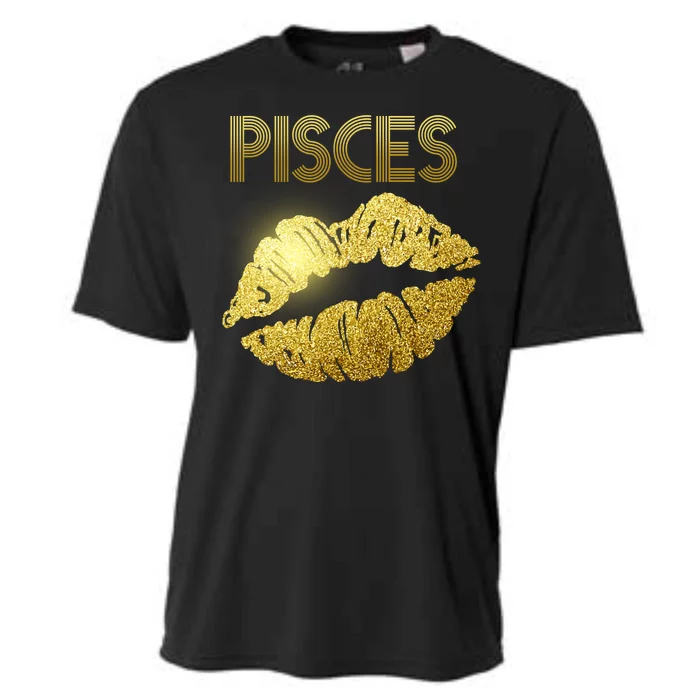 Limited Edition Pisces Zodiac Birthday Golden Lips Cooling Performance Crew T-Shirt