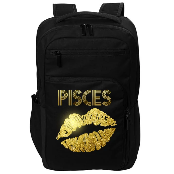 Limited Edition Pisces Zodiac Birthday Golden Lips Impact Tech Backpack