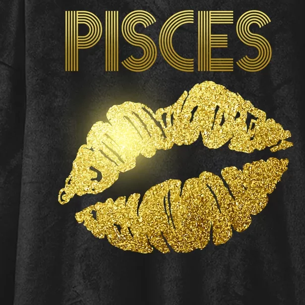 Limited Edition Pisces Zodiac Birthday Golden Lips Hooded Wearable Blanket