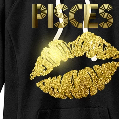 Limited Edition Pisces Zodiac Birthday Golden Lips Women's Fleece Hoodie