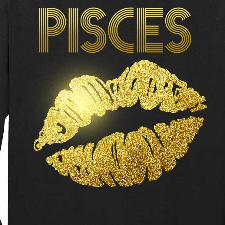 Limited Edition Pisces Zodiac Birthday Golden Lips Tall Long Sleeve T-Shirt