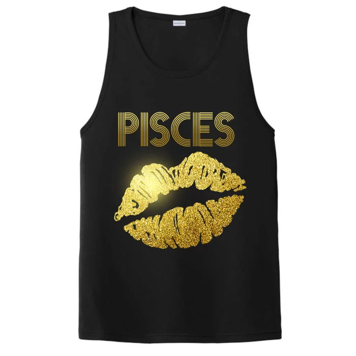 Limited Edition Pisces Zodiac Birthday Golden Lips Performance Tank