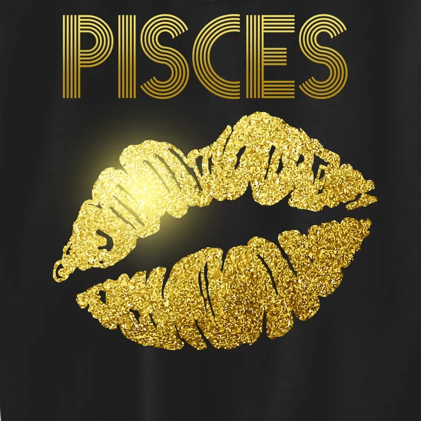 Limited Edition Pisces Zodiac Birthday Golden Lips Kids Sweatshirt