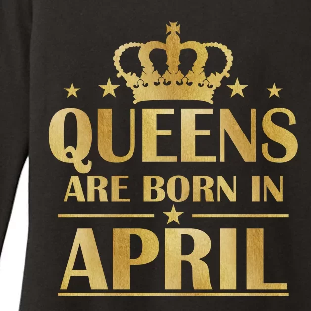 Limited Edition Queens Are Born In April Womens CVC Long Sleeve Shirt